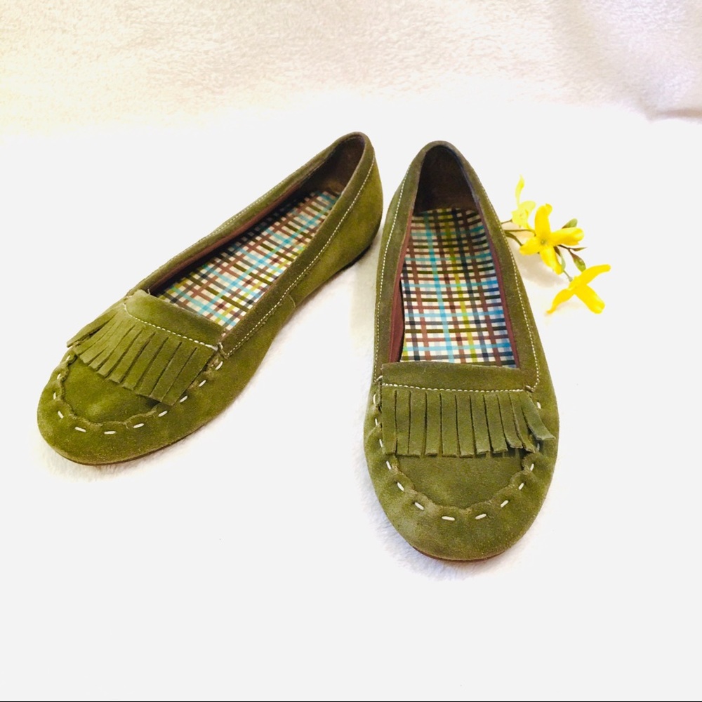 Lands’ End Suede Flats Sz 7